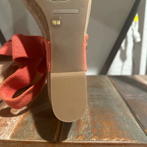 NWT Lucky Brand Maxyne Cork Wedge sandals pumps ankle strap open toed size 9 - Picture 4 of 10